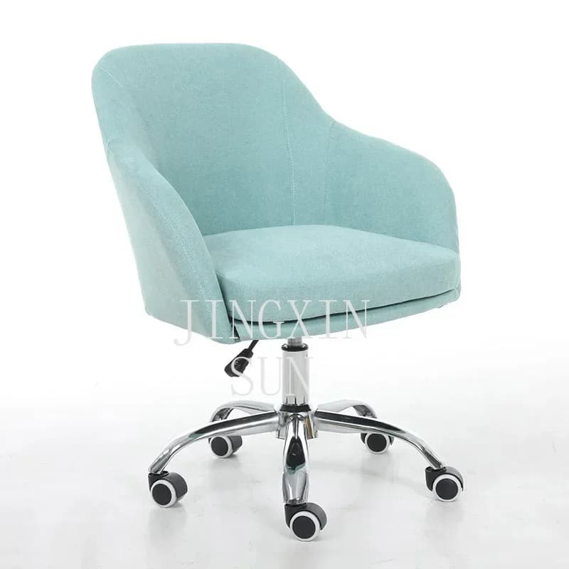 Nordic Fabric Office Chairs Modern Home Lift Swivel Computer Chairs Simple Soft Backrest Armchair Gaming Chair Office Furniture