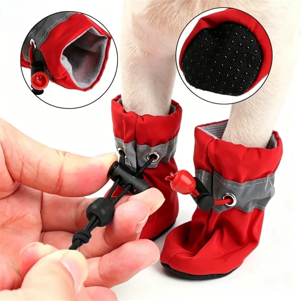 4Pcs Water-Resistant Dog Rain Boots for Small Dogs, Waterproof Outdoor Paw Protectors to Keep Paws Dry & Clean