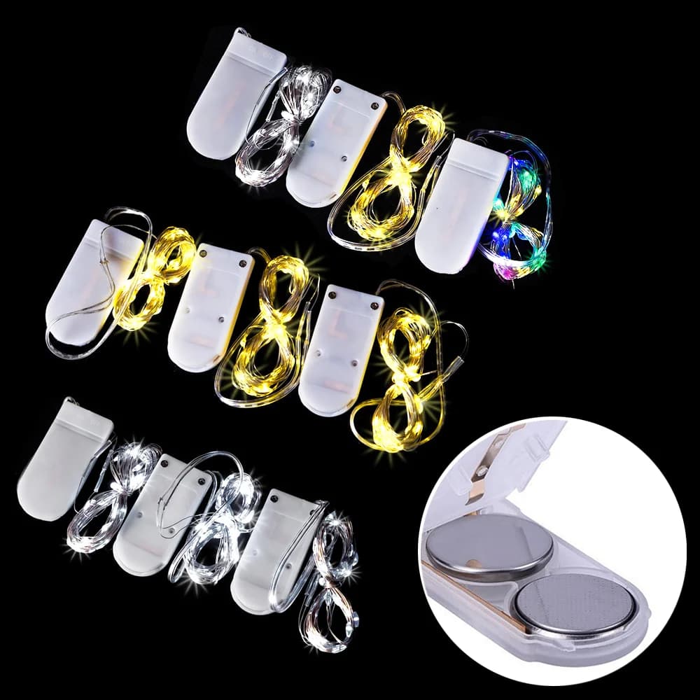Luci a corda a filo di rame a LED Luce fata a batteria Ghirlanda esterna impermeabile Decorazioni per feste di matrimonio di Natale fai-da-te