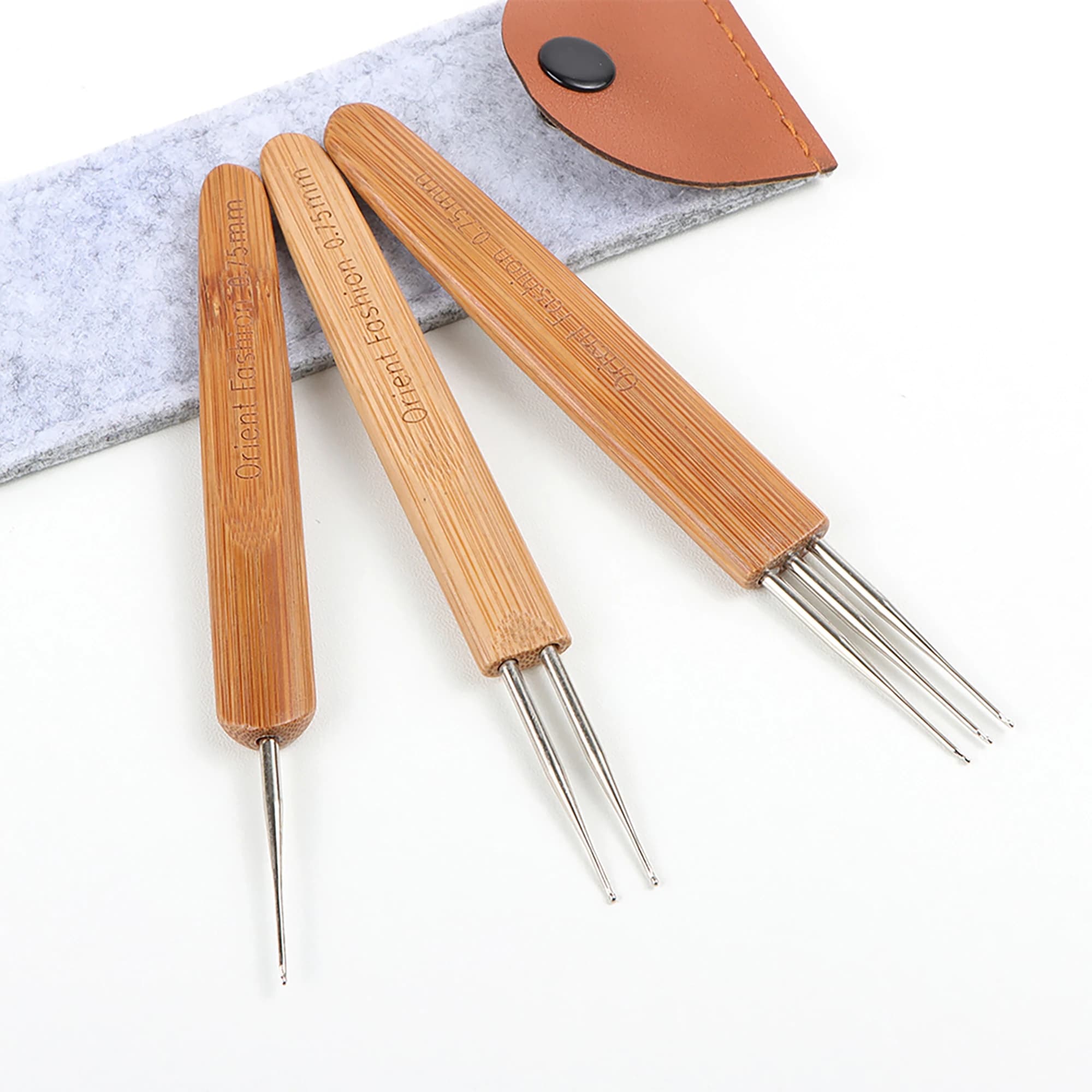 AHVAST Uncinetto 3 Pin Set per Dreadlocks 0.4/0.5/0.75mm Strumenti all'ingrosso per intrecciare e lo styling dei capelli
