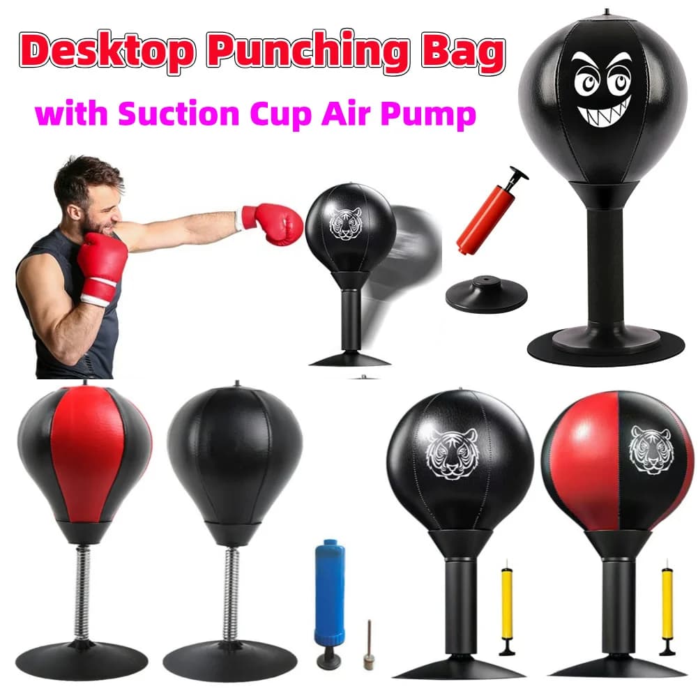 Desk boxing ball with suction cup Throw ball for punching Anti-stress resistant ball Funny toys for kids Connectors and friends
