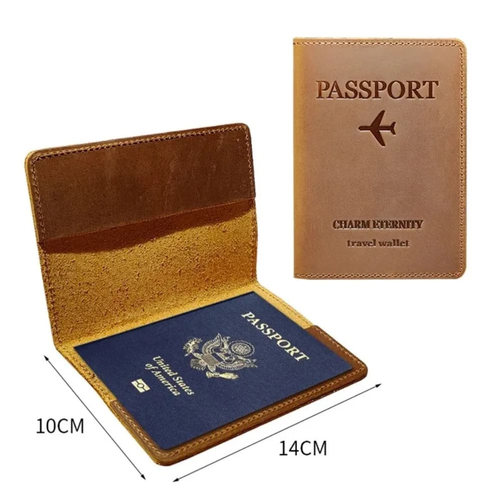 Women Men Travel Passport Holder Passport Travel Case Pouch Slim Leather Passport Cover Travel Wallet