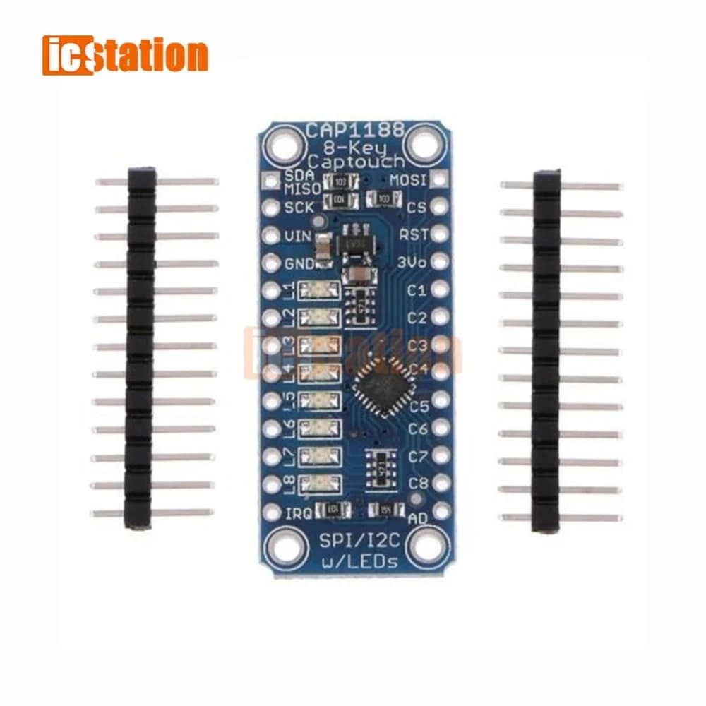 CAP1188 8-key capacitive touch sensor module SPI I2C Captouch LED 8 buttons/key interfaces 3V-5V for Arduino