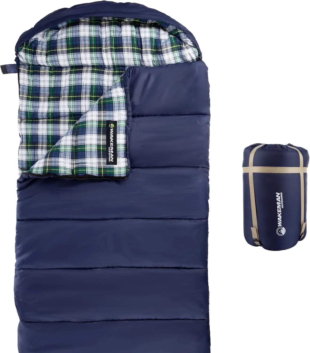 Sacco a Pelo a 3 Stagioni con Cappuccio, Comfort 32F per Backpacking, Escursionismo, Campeggio
