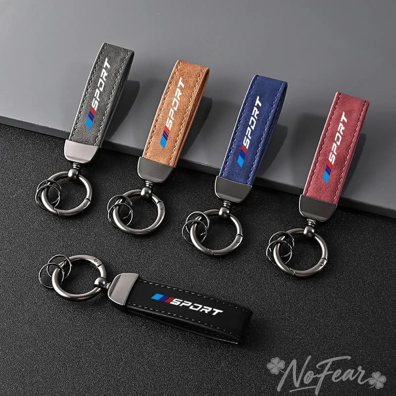 Keychain for Auto in Leather and Zinc Alloy, Universal Luxury for BMW Series 3 5 G30 G20 F30 F10 E90 E60 X1 E70 F15 F48