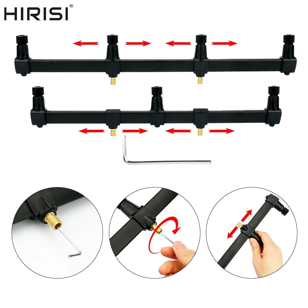 Barra cicalino per pesca alla carpa Hirisi per 3 canne da pesca Supporto per bastoncini bancarici Buzz Bar Accessori per la pesca in alluminio