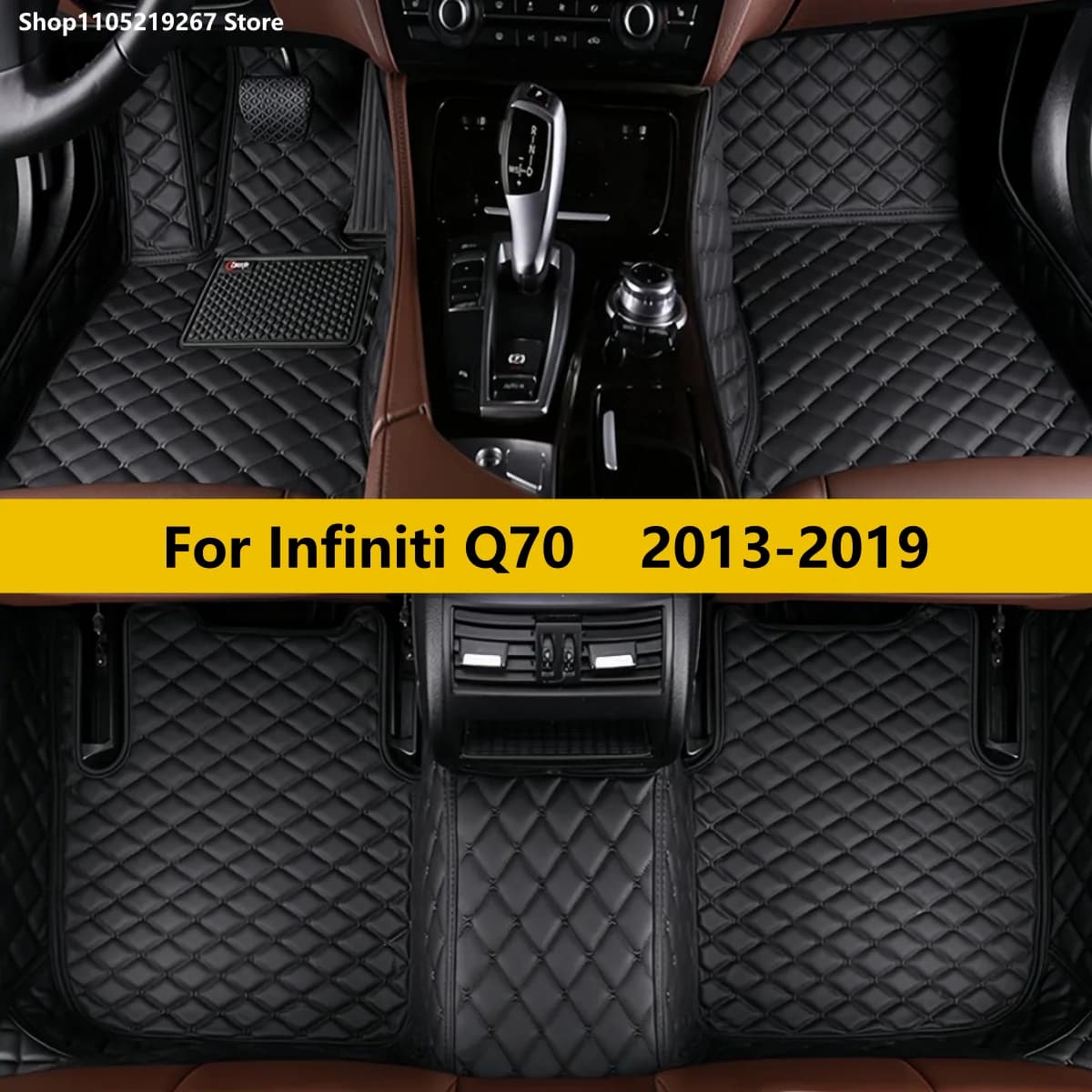 Car mats for Infiniti Q70 2013 2014 2015 2016 2017 2018 2019 Anti Dirty resistant leather mats set