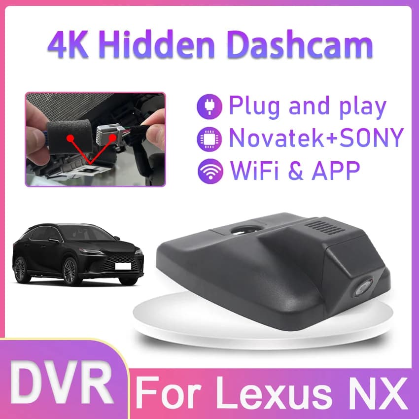 Easy to install, DVR camera for car with Wi-Fi 4K for Lexus NX 300H 300 200T 200 NX300H NX300 NX200T NX200 2017 2018 2020 2021