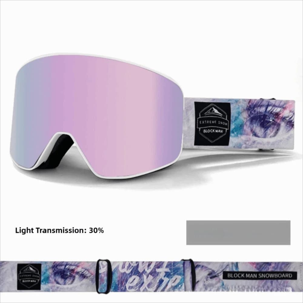 UV400 Protection Ski Goggles Anti-Fog Double Layers Snowboard Goggles Cylindrical Lens Full Coating Snow Glasses Outdoor Sports