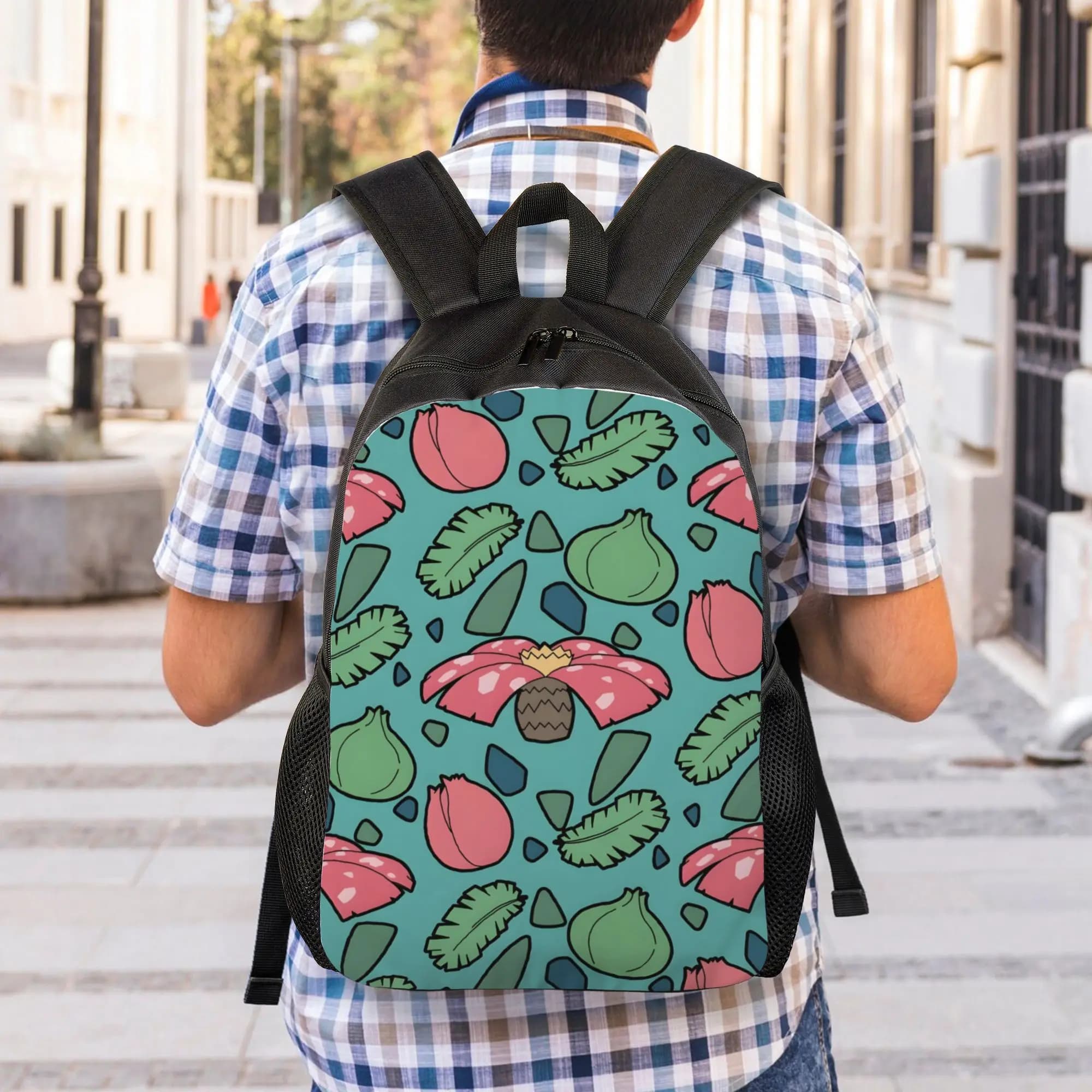 Zaino Pokemon per il ritorno a scuola, con Bulbasaur, Seed, Monster Collage, Venusaur, zaino robusto da spalla