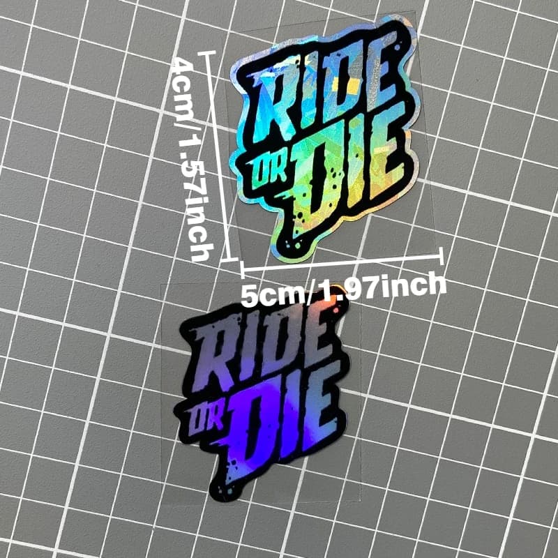 Set di 4 Adesivi in Vinile 'Life & Death', Impermeabili, Decorazioni Fai-da-Te per Serbatoio Moto, Casco, Telaio Bici, Scooter