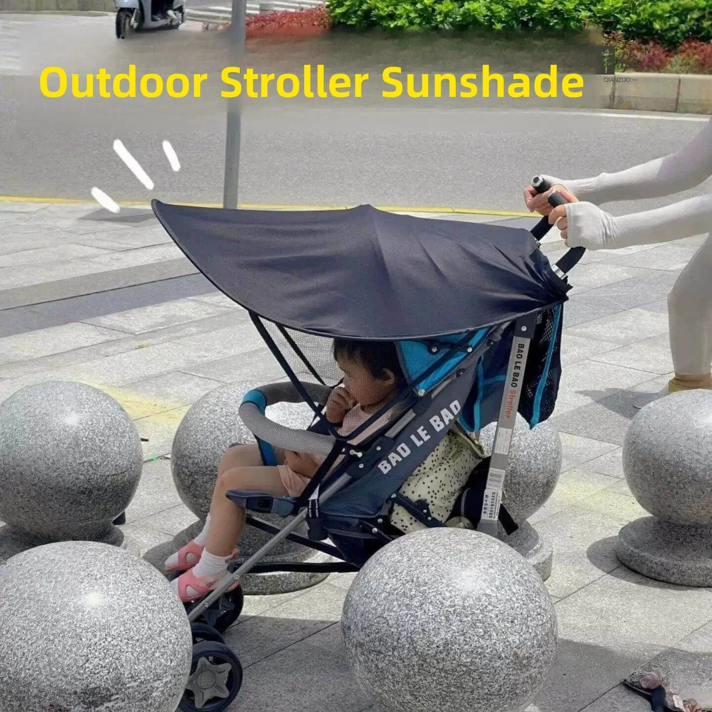 Tenda Parasole Portatile per Passeggino, Protezione UV per Esterni, Isolamento Termico, Copertura Universale Oscurante Portatile