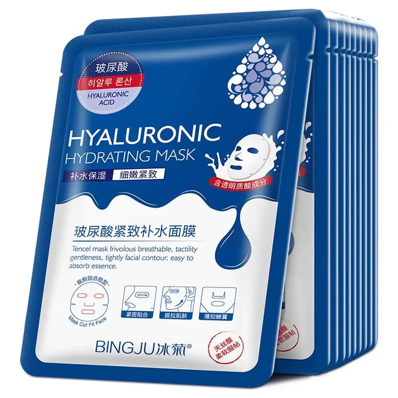 10 pezzi maschera per il viso idratante all'acido ialuronico maschere per il viso idratante restringimento dei pori maschere per il viso idratanti cura della pelle
