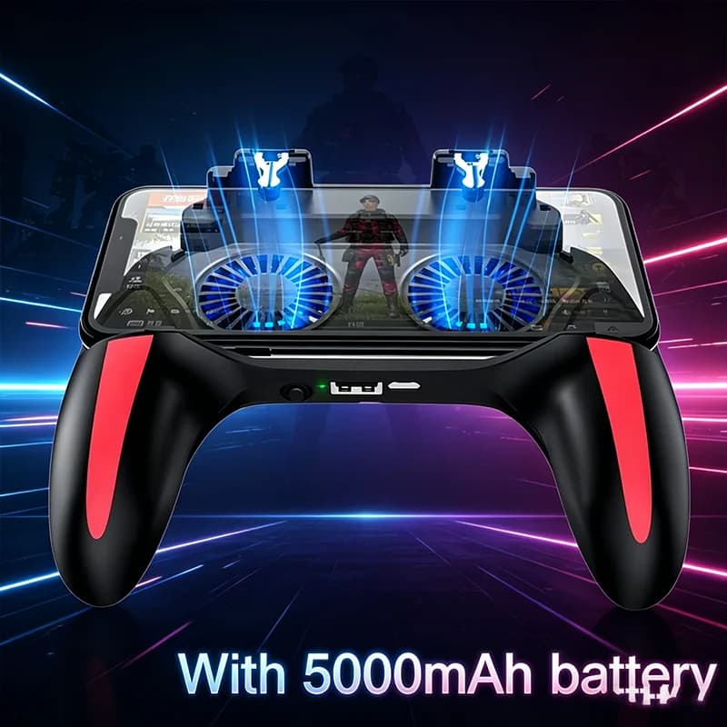 H10 Gaming Palmare Grip Controller di Gioco Joystick Gamepad Per Pubg Trigger Ventola di Raffreddamento Dispositivo di Raffreddamento Del Telefono 5000mAh batteria/alimentato tramite USB