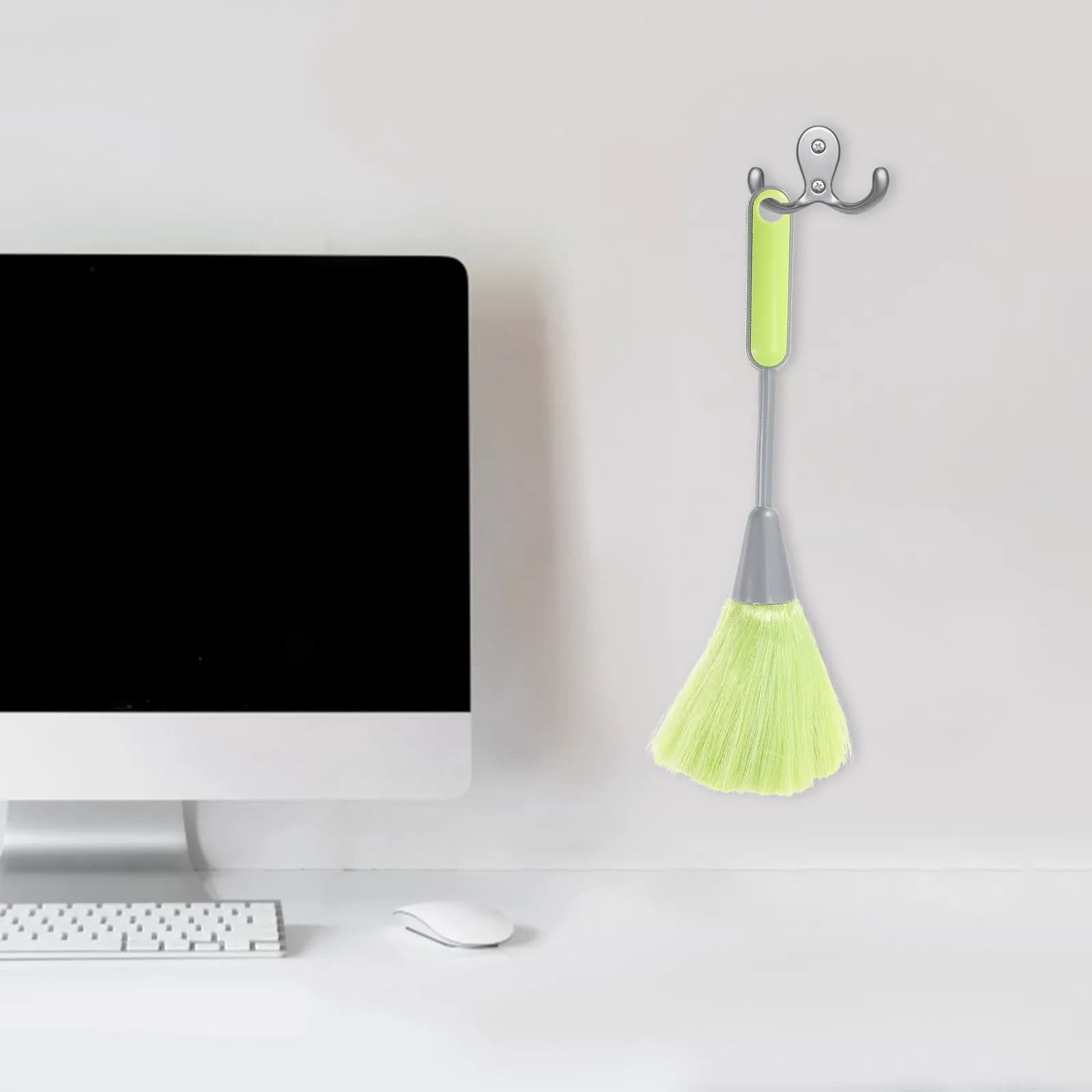 2 Pezzi Spazzola per la Pulizia della Tastiera in Fibra Premium con Impugnatura Ergonomica Leggera per Desktop, Laptop, Casa e Ufficio