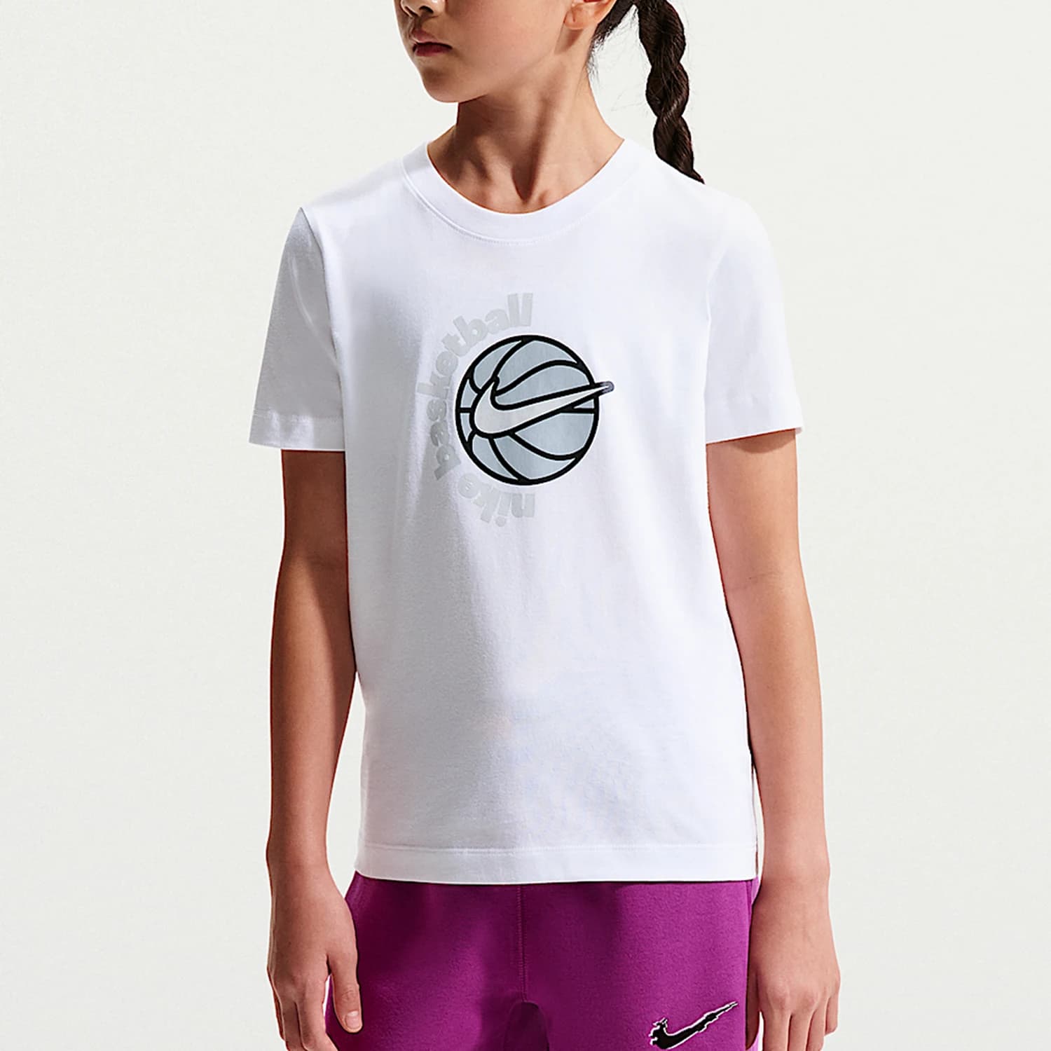 Nike Authentic Summer Big Kids Knitted Round Neck Basketball Sports Printed T-shirt IQ0252-100