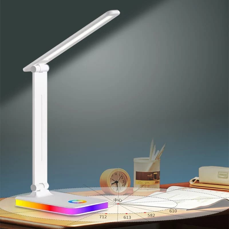 LED desk lamp Table lamp with USB socket 3 levels Dimmable Touch desk lighting Eye protection Foldable for bedroom desk light