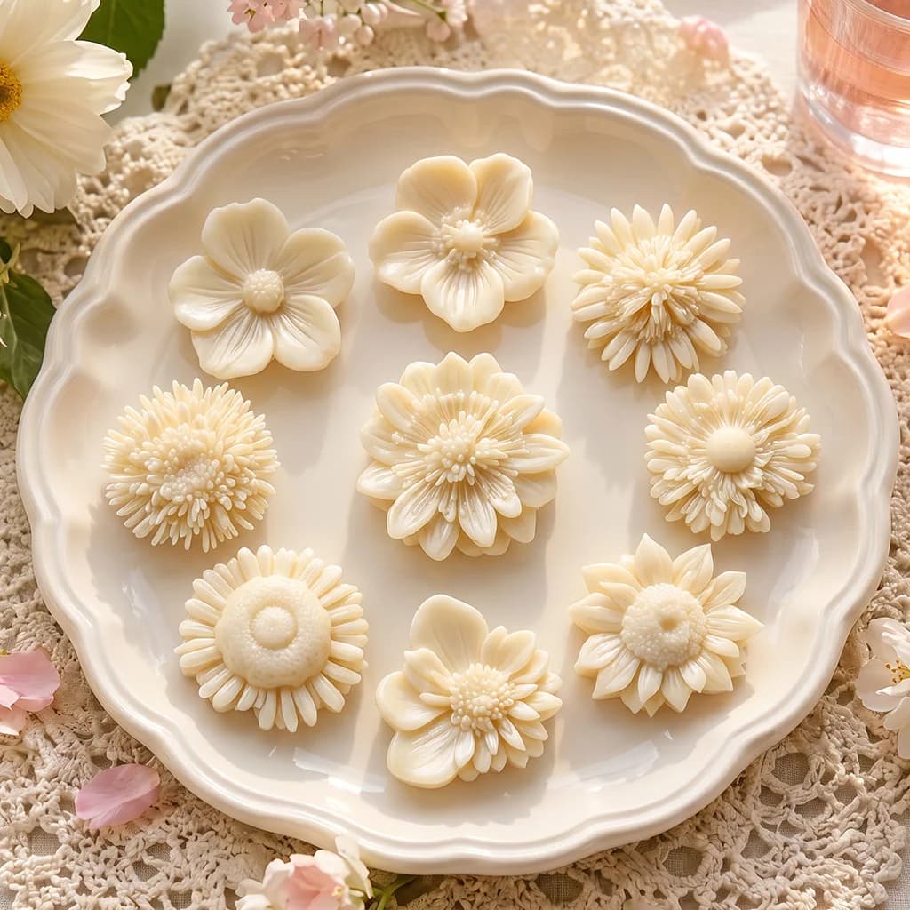 Flower Silicone Mold Set for Resin Wax Jewelry Clay Plaster, DIY Casting Moulds for Home Decor Valentines Mothers Day Gifts