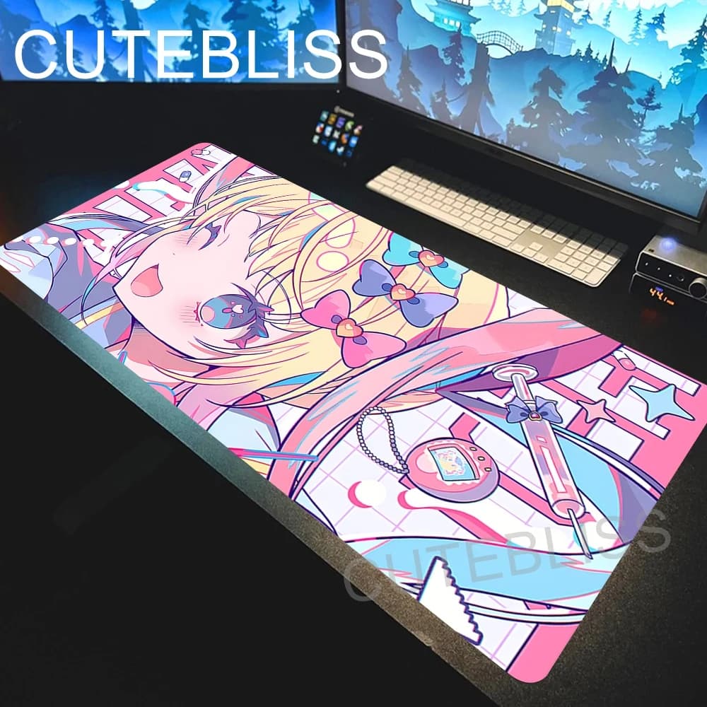 Tappetino per mouse da gioco Anime Needy Girl Overdose XXL, tappetino da scrivania esteso, impermeabile, in tessuto, tappetino per mouse da gioco Kawaii Girl, tappetini da scrivania per computer