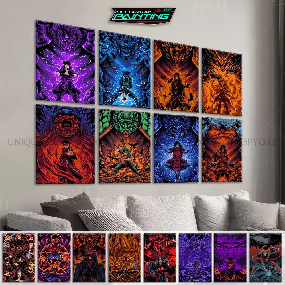 Naruto Anime Interior Paintings Uchiha Madara Wall Art Canvas Picture HD Printing Posters Without Frame For Living Room Decoration