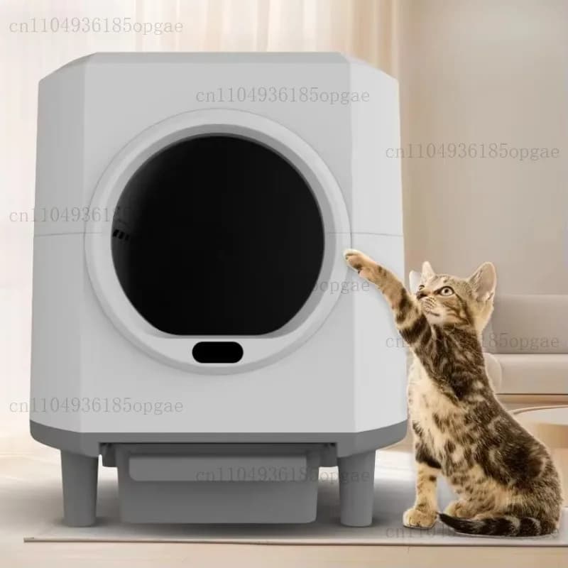 90L Automatic Cat Litter Box Big Cat Toilet Automatic App Remote Control Automatic Self-cleaning Cat Litter Box