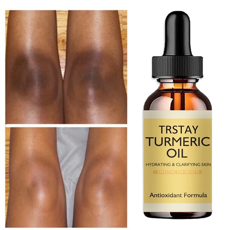 Nuovo olio di curcuma che si illumina al siero schiarente per il viso per la pelle marrone nera gamba mano sbiancamento del corpo per la salute della bellezza della pelle scura