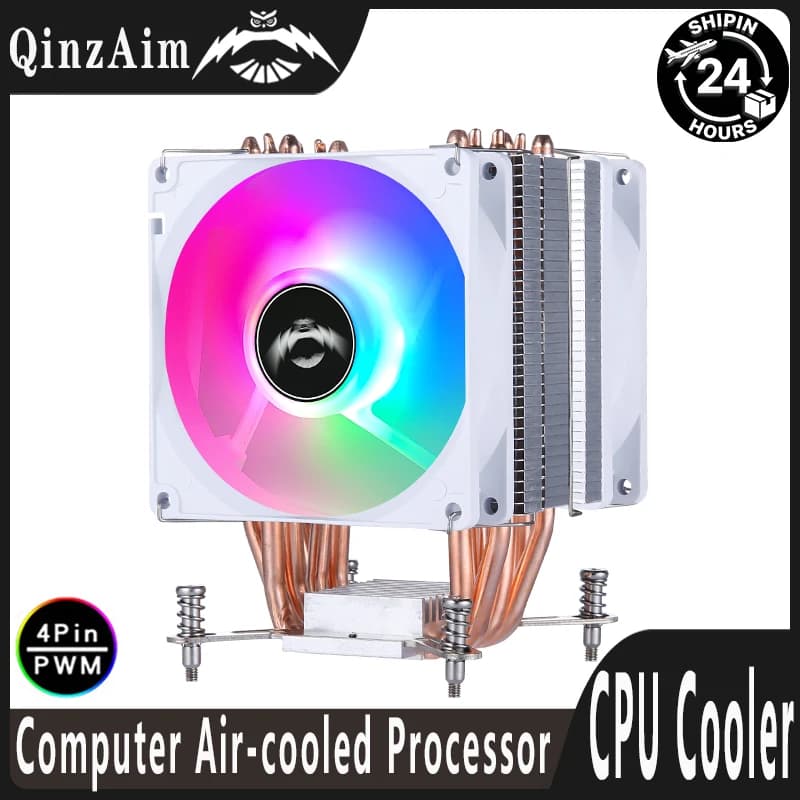 Dissipatore CPU QiuzAim 2011-3 per PC x99 x79, raffreddamento ad aria, ventola bianca da 90mm 4pin/PWM, 6 heatpipe, compatibile con socket LGA115x 1200 1700