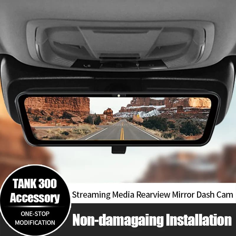 For GWM Tank 300 8.2 inch 1080P auto streaming multimedia mirror Dash Cam car accessories