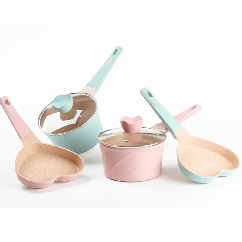 Mini padella rosa Love Egg Pentole antiaderenti Pentola da cucina per lato bambino carino Uso domestico Efficiente
