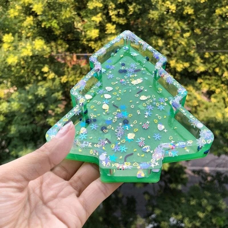Silicone Serving Platter Mould Christmas Tree Shaped Dish Molds Epoxy Resin Mold for Jewelry Storage Tray Making