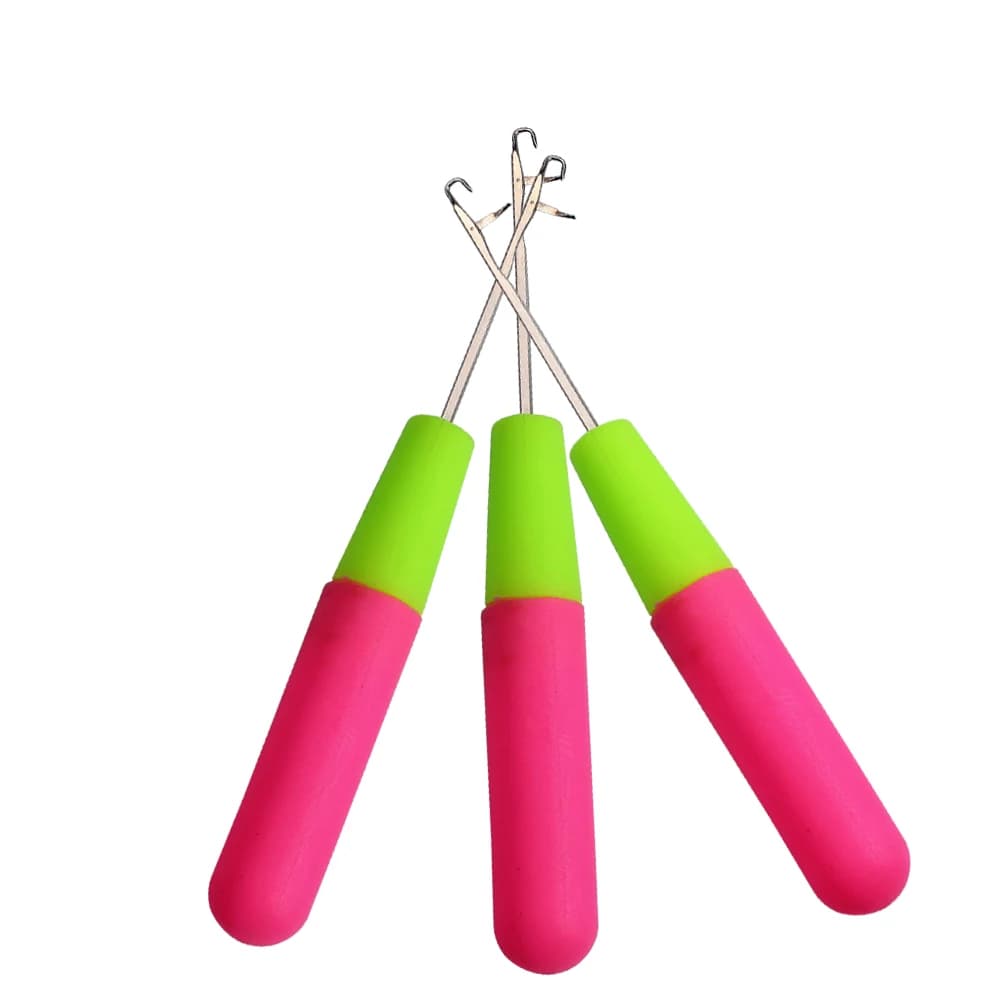 Ago per uncinetto con gancio rosa con manico in plastica Accessori per dreadlocks per tessitura dei capelli Strumento per intrecciare i capelli Jumbo