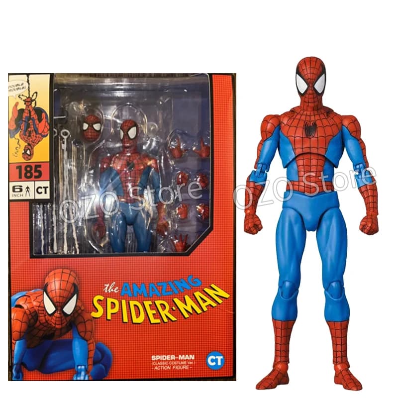 Ct Toys Spiderman Mafex 185 Costume classico Ver Miles Morales Spider-Man Action Figure Anime Modello Regalo Giocattoli 15 cm