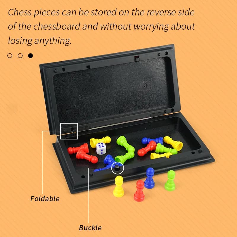 Set da gioco portatile Ludo-Schach-Backgammon, giochi da tavolo, tavolo pieghevole, viaggi, famiglia, bambini, giochi per feste, interattivo