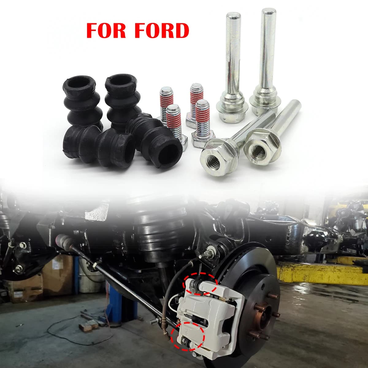 Rear Left Right Brake Caliper Cylinder Slider Guide Pin For Disc Housing Bolts Rubber Bush Boot Seal Kit FOR FORD MONDEO KUGA