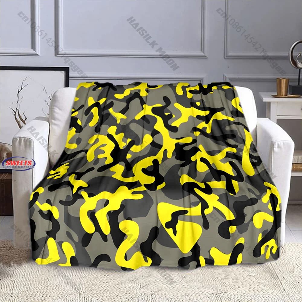Coperta con motivo mimetico per esterni, diverse misure, coperta decorativa per divano, camera da letto per bambini e adulti, soggiorno, regalo raffinato