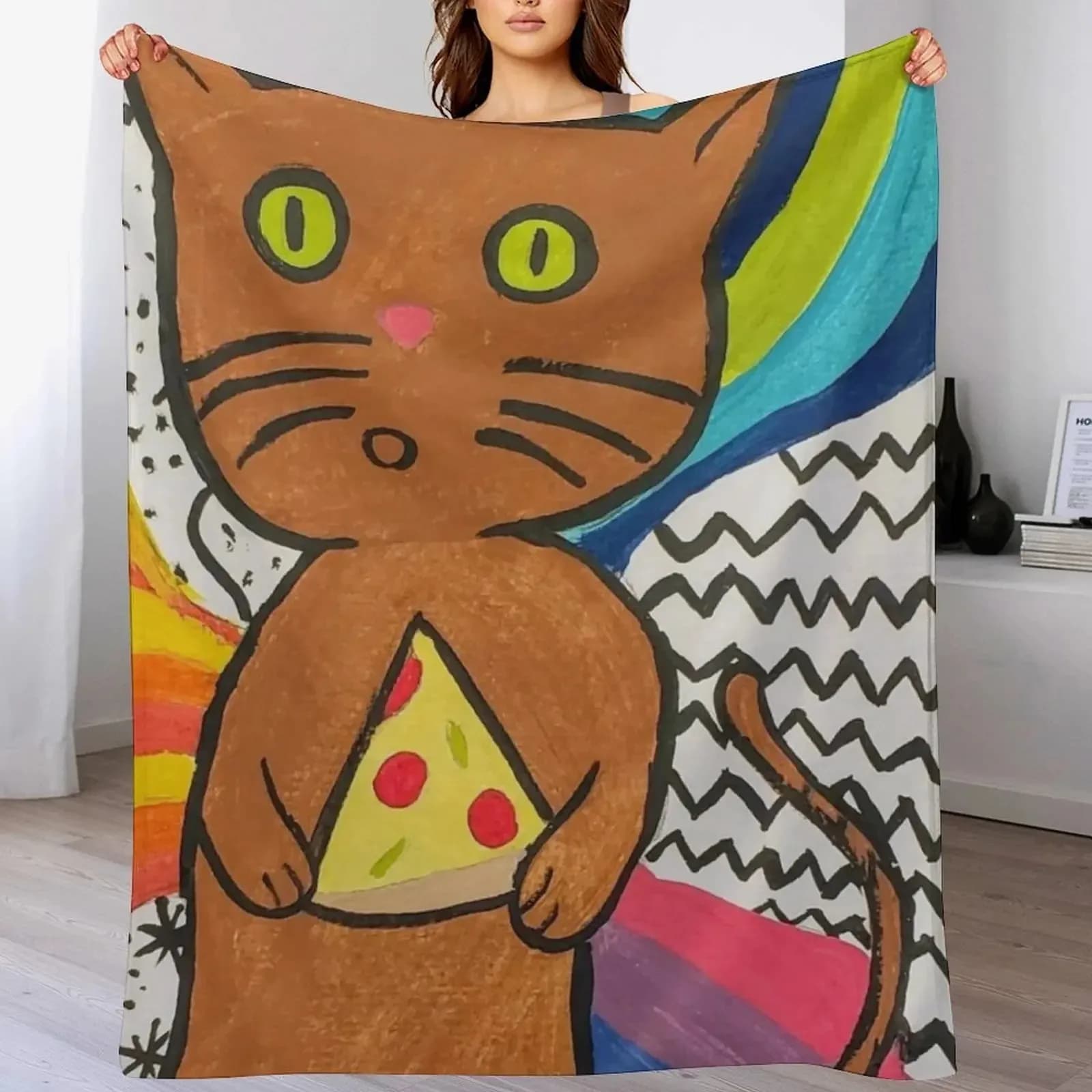 Decorative pizza travel blanket, decorative sofa blanket, sleeping bag