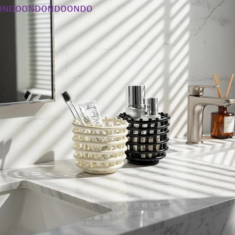 Mold Resistant Toothbrush Storage Holder No Punch Bathroom Organizer for Toothpaste Facial Brushes Shower Room Vanity