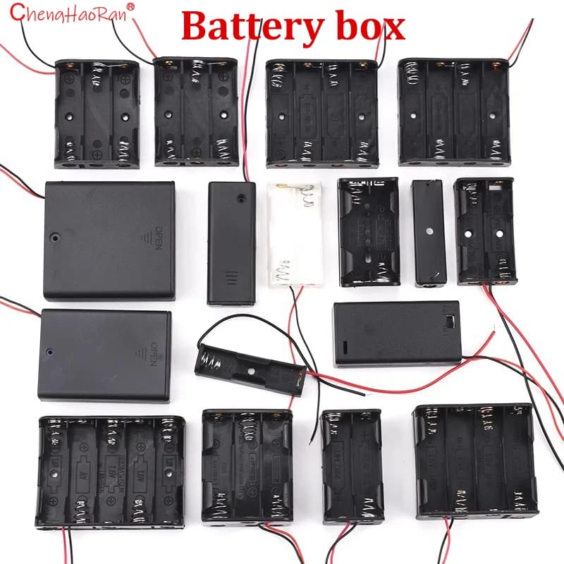 5 pezzi/lotto per 5 # 7 # 18650 Scatole batteria 1/2/3/4/5/6/8 sezioni con fili Nessun interruttore NOcover Saldatura gratuita AA AAA 18650 Scatola batteria