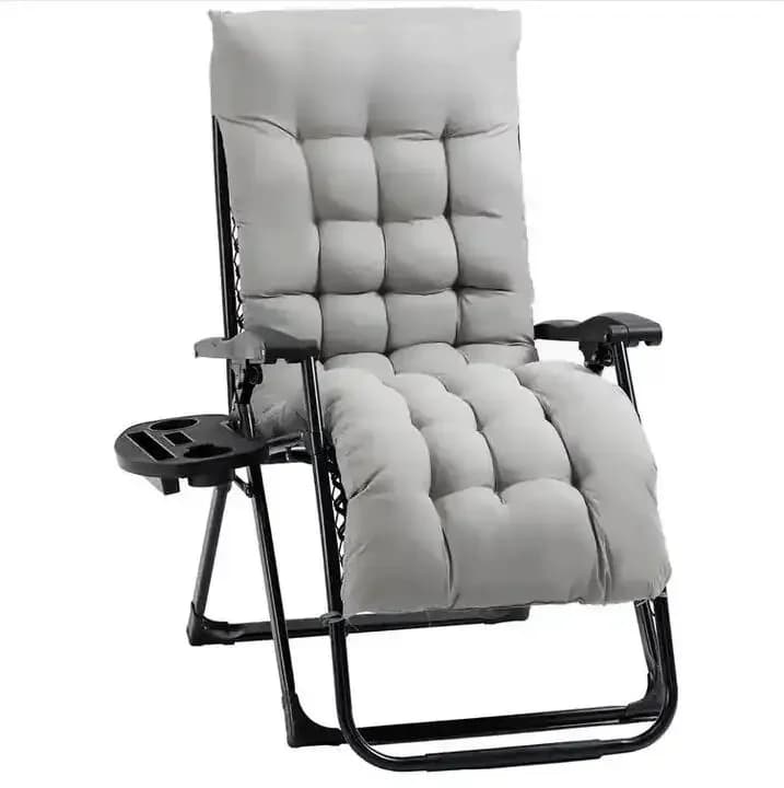 2026 Wholesale Outdoor Beach Lounge Chair Adjustable Zero Gravity Recliner With Detachable Soft Cushion Folding Garden Chair