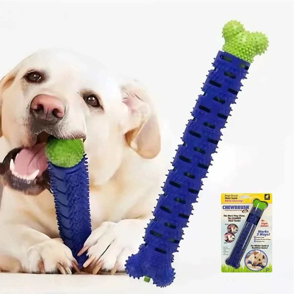 Bastoncino per la pulizia dei denti del cane, in gomma alimentare, massaggiatore, spazzolino da denti, giocattolo da masticare per la pulizia dei denti degli animali domestici con leggera forza di mordita