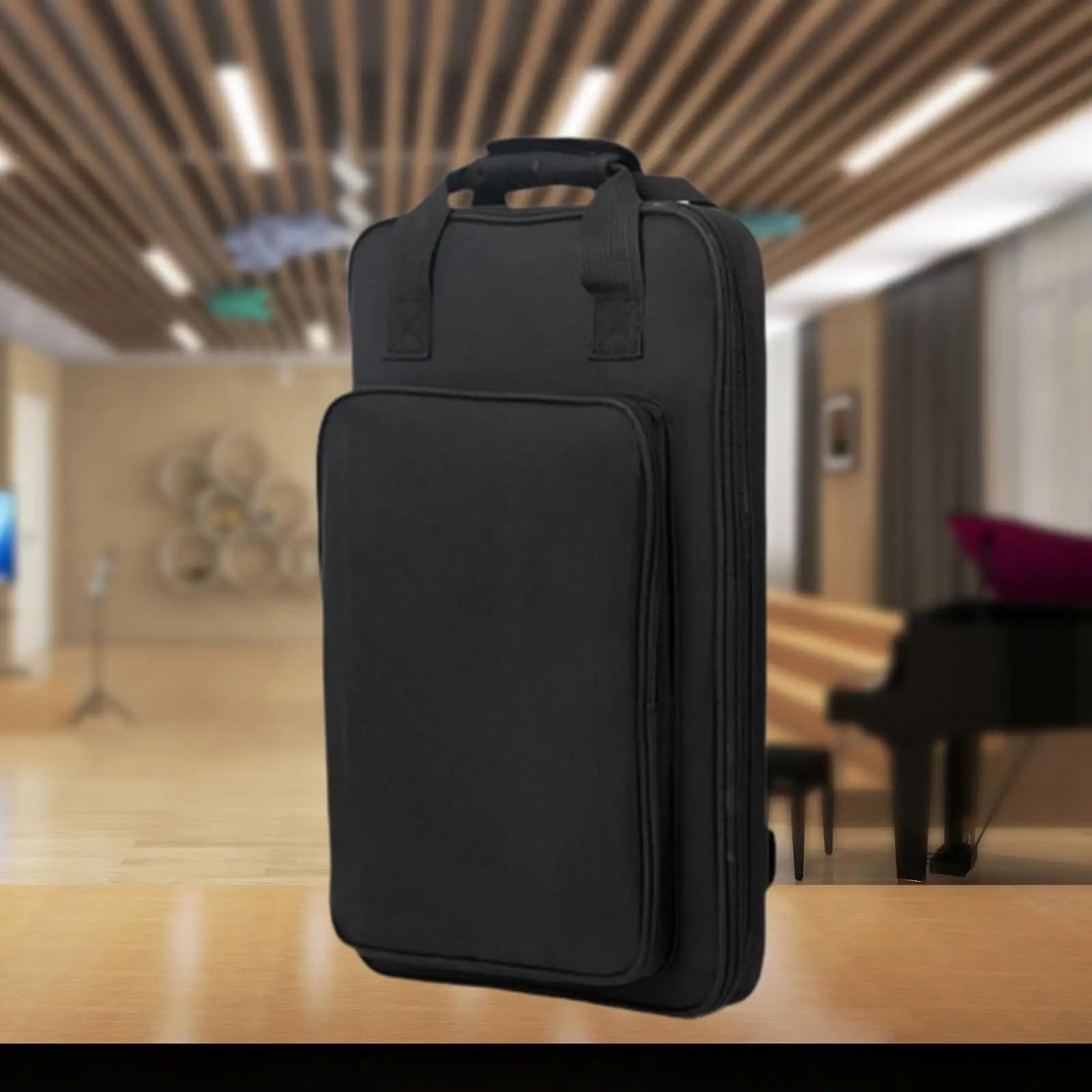 Borsa Portatile Imbottita per Bacchette da Batteria con Tracolla per Attrezzatura DJ, Concerti di Band e Forniture per Batteria