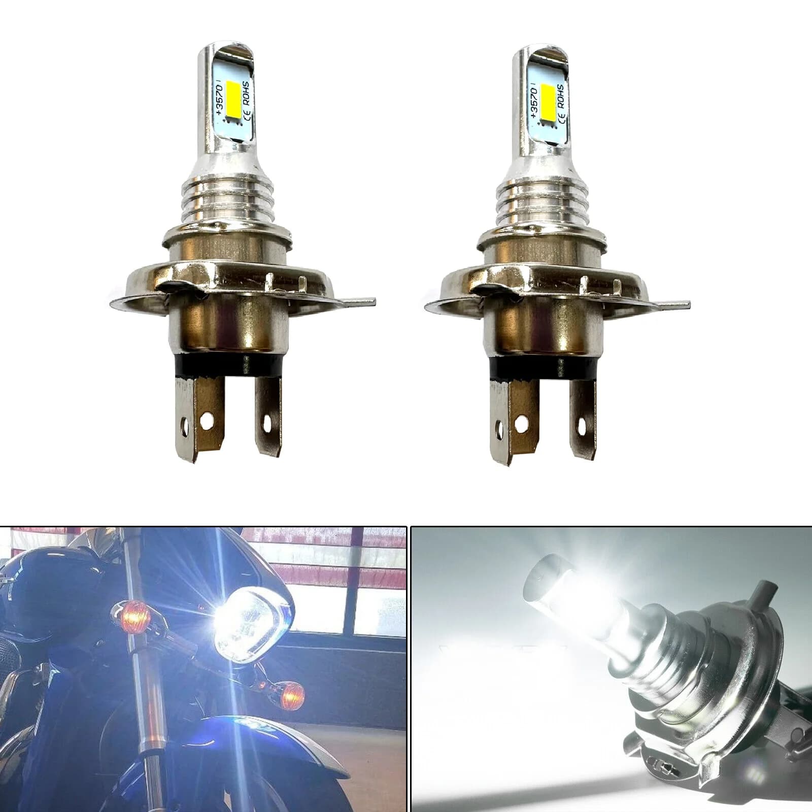 H4 12v Led Xenon Bianco Canbus Senza Errore 6000k 1/2pcs Auto Fascio Alto Basso Lampadine per fari Accessori Moto
