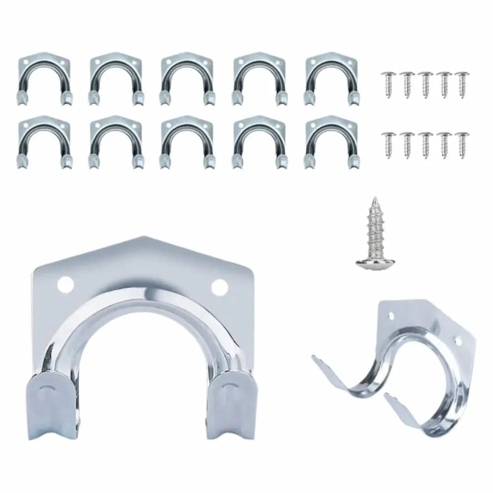 10Pcs Heavy-Duty Wall Hooks Easy Install Durable Garden Metal Hooks with Screws Multi-Purpose Hose Storage Hook Garden Equipment
