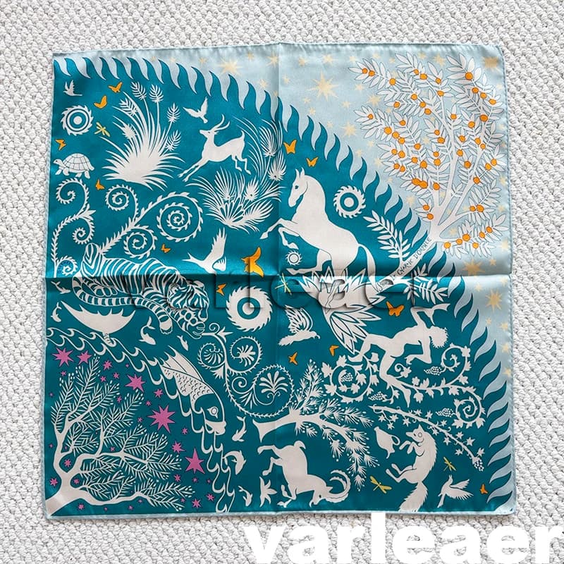 Two Faced Print Women Silk Scarf 53cm Hand Rolled Edge Square Bandanas Shawls Neck Head Accessories Bag Decoration Gift