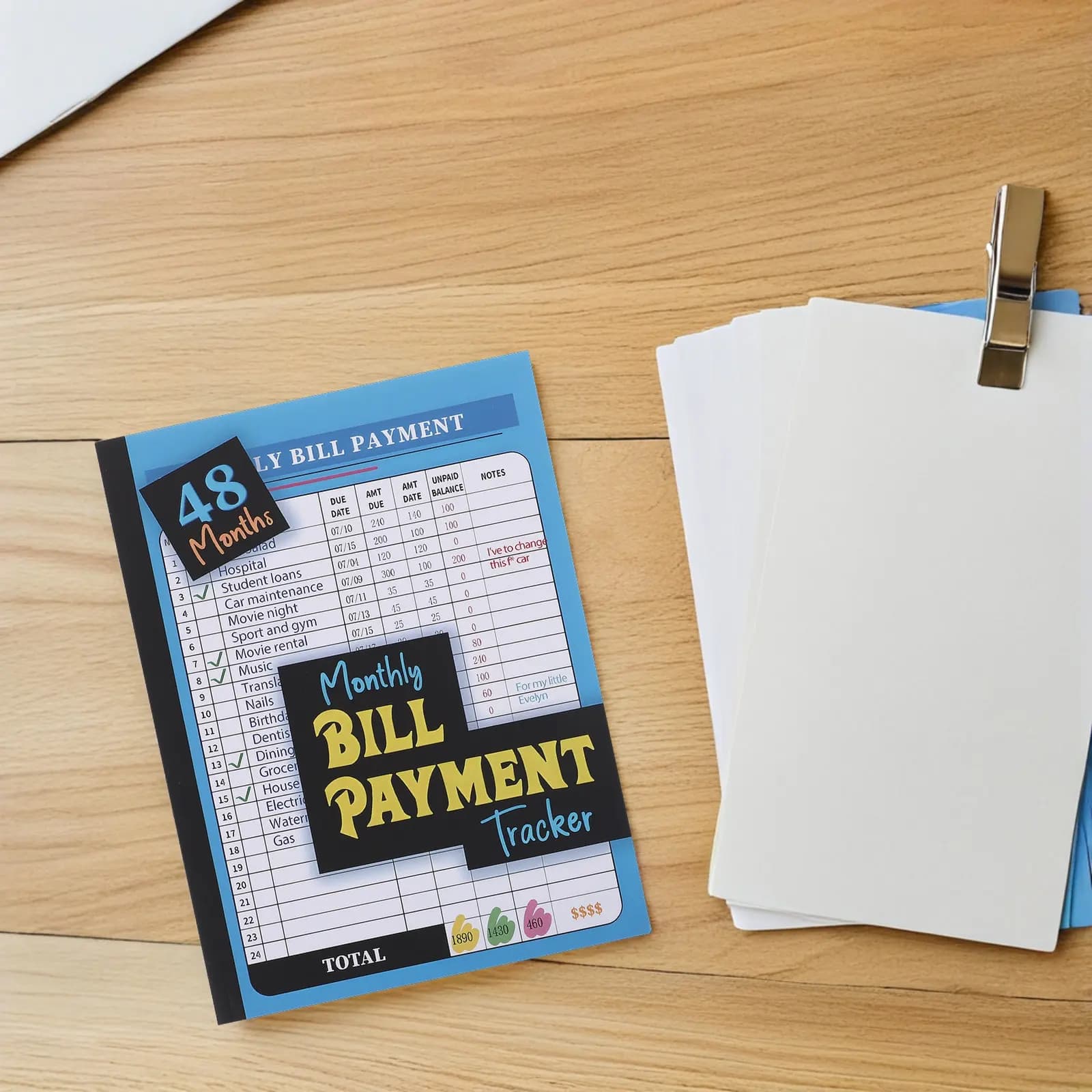 Monthly Bill Payment Tracker Notebook 48-Month Financial Budget Planner Bill Organizer Monthly Expense Tracker Household Budget