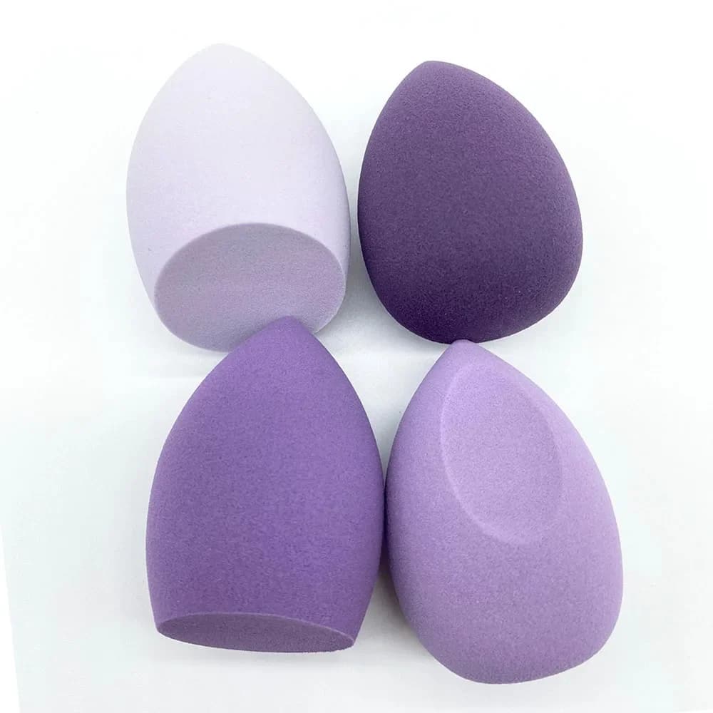 Sponge Uovo Shape Makeup for Fondotinta, Set of 4 Pieces, Suitable for Dry and Bagnate, Sponge Makeup with Bevel Cutting, Make-up Tools