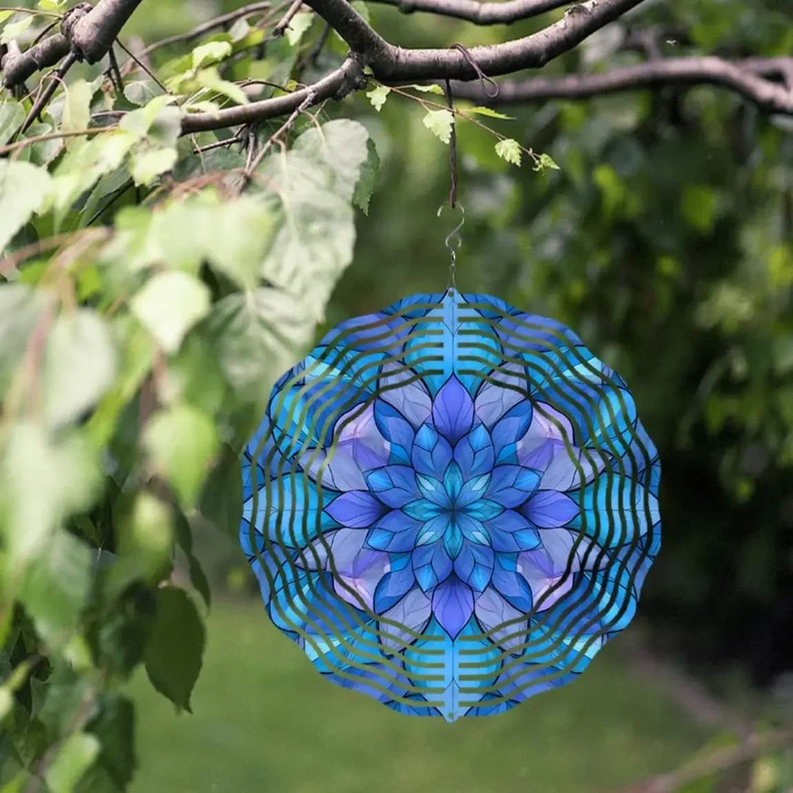 10in Dreamy Hanging Spinner Wind Chime 360° Rotating Hook Elegant Garden Decor