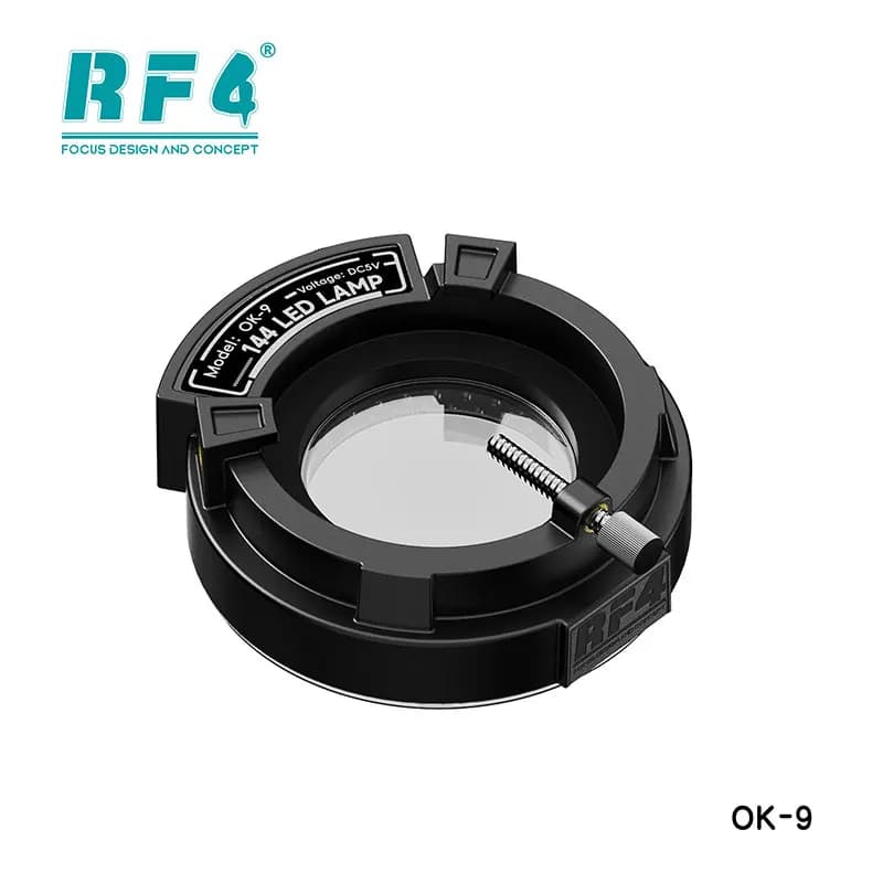 RF4 OK-9 144 LED Microscope Luminous Ring Powered via USB Anti-dust lens Shadeless lighting for precision SMD welding station