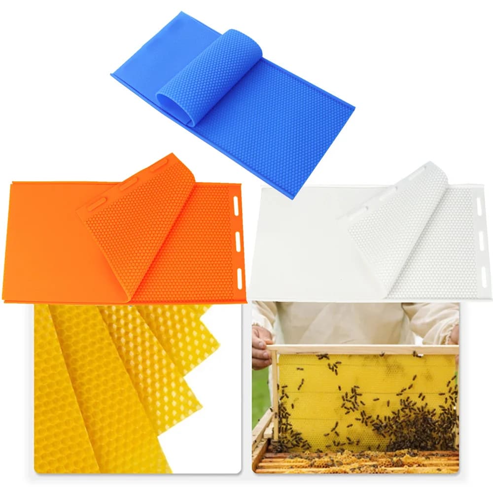 Pressa per cera d'api in silicone da 5.4mm goffratrice a nido d'ape foglio di cera d'api stampo per fondotinta Apicultura apicoltura base per alveare forniture da giardino