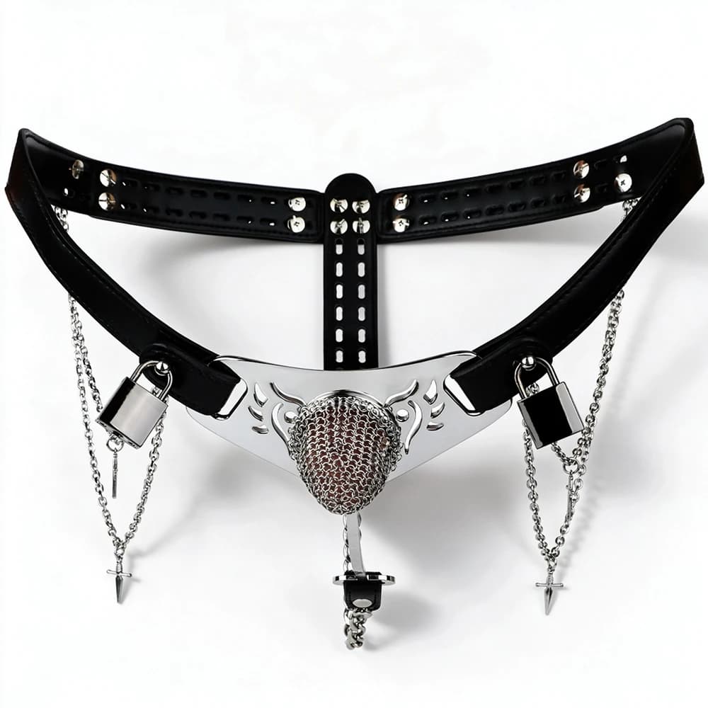 LEZEE Male Chastity Cage Device Invisible Wear Penis Cages Mesh Cock Lock Metal Chain Bondage Pants Lockable Abstinence Sex Toys